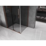 MEXEN/S - Velar L sprchový kout, posuvné dveře 90 x 110, grafit, růžové zlato 871-090-110-43-60