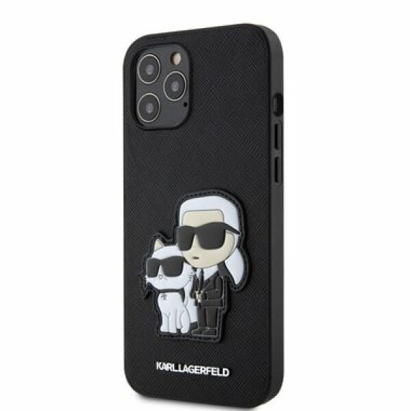 Pouzdro Karl Lagerfeld PU Saffiano Karl and Choupette NFT iPhone 12 Pro Max černé
