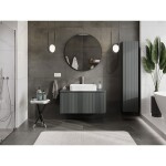 MEXEN/S - Rivel koupelnová skříňka pod umyvadlo 100 cm s deskou, 1 šuplík, reliéf , grafit mat 91A20-10047-1-BFC66