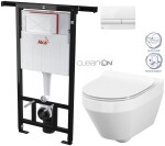 ALCADRAIN Jádromodul - předstěnový instalační systém s bílým tlačítkem M1710 + WC CERSANIT CLEANON CREA OVÁL + SEDÁTKO AM102/1120 M1710 CR1