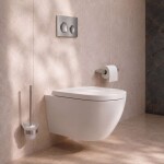 Kielle - Vega WC štětka nástěnná s držákem, matné sklo/chrom 40518020