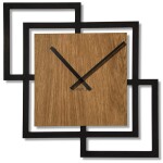 DumDekorace SQUARES , dřevěné nástěnné hodiny 40 cm
