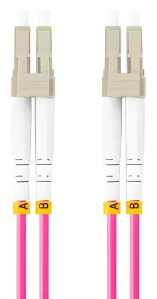 Lanberg / Optický patch kabel / LC/LC duplex / Multimode OM4 50/125 / 5 m / fialová (FO-LULU-MD41-0050-VT)