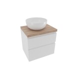 Koupelnová skříňka 2 zásuvková s krycí deskou Naturel Savona 58x53x44,8 cm bílá lesk SAVONA260BIDDH SAVONA260BIDDH