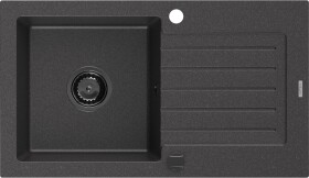 MEXEN/S - Pablo granitový dřez 1 s odkapávačem 752 x 436 mm, černá kropenatá, + sifon grafit 6510751010-76-B