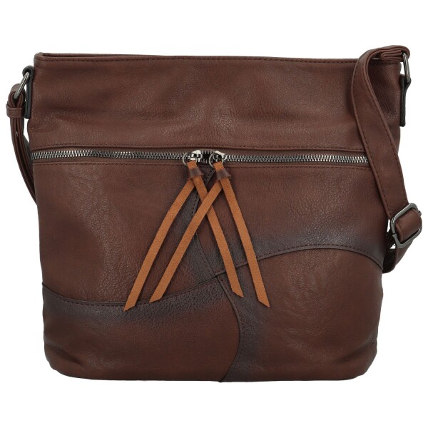 Stylová dámská koženková crossbody kabelka Herta, coffee