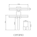 CERANO - Závěsná stěrka do sprchového koutu - s držákem - černá matná - 23x21,5 CER-664630