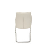 Židle jídelní, krémová ekokůže, pohupová podnož broušený nerez