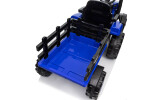 Mamido Dětský elektrický traktor s vlečkou 12V 7Ah EVA kola ECO kůže modrý