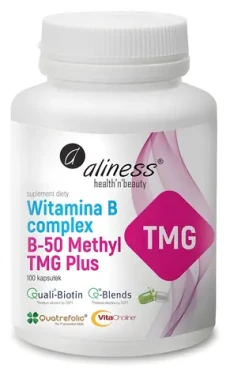 Aliness Vitamín B Complex B-50 Methyl TMG PLUS / Doplněk stravy / 100 kapslí