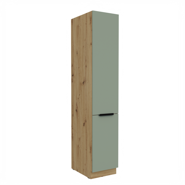 Vysoká potravinová skříňka Aria 40 DK-210 2F Barva korpusu: Dub artisan, Barva dvířek: SA - Aquamarine AFM