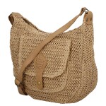 Trendy dámská pletená crossbody kabelka Jalta, tmavě béžová