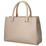 Trendy dámská koženková kabelka do ruky Sonia, tmavě béžová