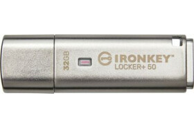 Kingston IronKey Locker+ 50 32GB / Flash Disk / USB 3.0 / čtení: až 145MBs / zápis 115MBs / AES (IKLP50/32GB)