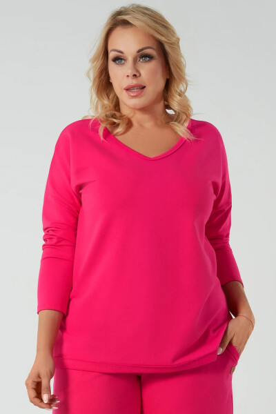 Italská móda Madri long barva:fuchsiová 2XL