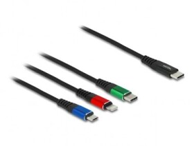 DeLock Napájecí kabel USB-C 2.0 (M) - USB Micro-B (M) USB-C (M) Lightning (M) 1m barevný (86596)