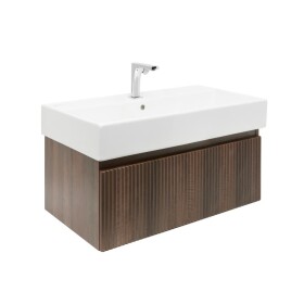 Koupelnová skříňka s baterií a umyvadlem SAT Evolution 1 78x30x44,8 cm ořech mat SATEVO80NAU2BA SATEVO80NAU2BA