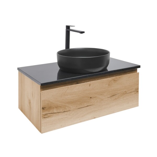 Koupelnová skříňka s umyvadlem a žulovou krycí deskou SAT B-Way 79x30x45 cm dub BWAY80OAKZUB BWAY80OAKZUB