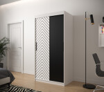 Šatní skříň Abi Jodelka Barva korpusu: Černá, Rozměry: 120 cm, Dveře: Bílá mat