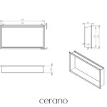 CERANO - Zápustná polička/nika do obkladu s LED osvětlením - černá matná - 60x30x10 CER-028782