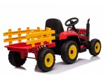 Mamido Elektrický traktor s vlečkou T2 červený 12V7Ah EVA kola