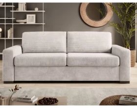 Rozkládací pohovka na trvalé spaní Vanilla, krémová látka