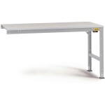 Manuflex LU6123.9006 ESD ESD pracovní stůl Univerzální standardní Přístavný stůl s kaučuk, Šxhxv = 2000 x 1000 x 760-870 mm hliníkově stříbrná