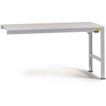 Manuflex LU6008.9006 ESD ESD pracovní stůl Univerzální standardní Přístavný stůl s Melaminplatte, Šxhxv = 1000 x 600 x 763-873 mm hliníkově stříbrná