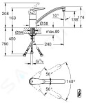 GROHE - Eurodisc Dřezová baterie, chrom 33771001