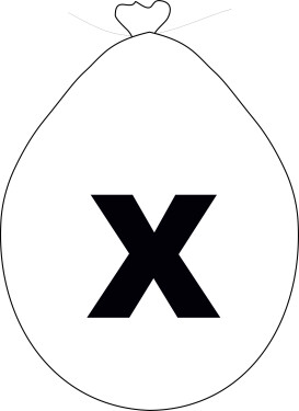 Balónek písmeno X bílé balonky.cz Balónek písmeno X bílé balonky.cz