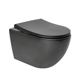 Wc s prkénkem softclose závěsné VitrA S60 černá mat zadní odpad 7510-083-6319 7510-083-6319