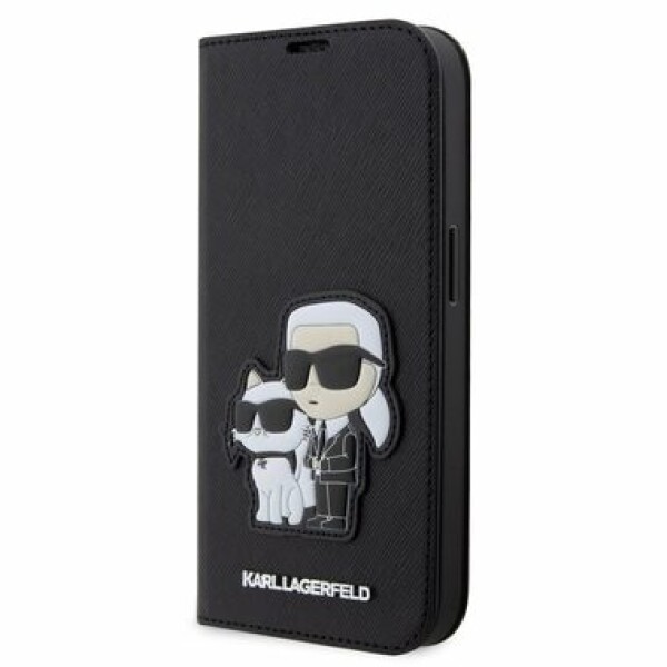 Pouzdro Karl Lagerfeld PU Saffiano Karl and Choupette NFT Book iPhone 14 Pro Max černé