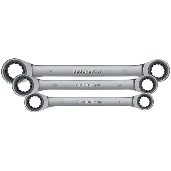 GEDORE RED R07405006 / Sada oboustranných očkových ráčnových klíčů / 8-19 mm / 6 ks (3300898)