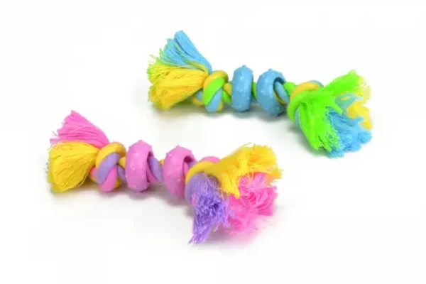 Beeztees Flossy lano s gumovými kruhy 16cm / Hračka pro psy (KF-641170)