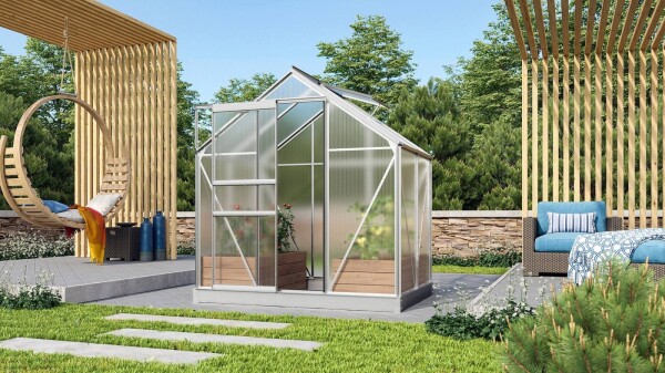 Polykarbonátový skleník – Vitavia Venus 2500, PC 4 mm stříbrný