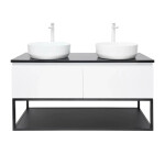 Koupelnová skříňka s žulovou krycí deskou SAT B-Way 119x30x45 cm bílá lesk BWAY120WZUBF BWAY120WZUBF
