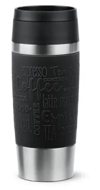 Emsa Travel Mug Classic 0,36 l černá / Termohrnek / nerezová ocel / 4 h teplo, 8 h chlad (N2020200)