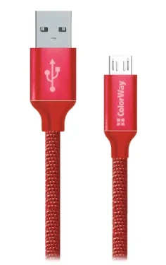 Colorway červená / Datový kabel / USB-A – Micro USB / 2,1 A / 1 m (CW-CBUM002-RD)