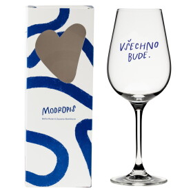 Bella Rose Sklenice na víno Všechno bude CZ, čirá barva, sklo, 350 ml