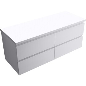 CERANO - Koupelnová skříňka Carole + deska pod umyvadlo Navira Pro - 36 mm - bílá matná - 120x51,6x46 CER-668264