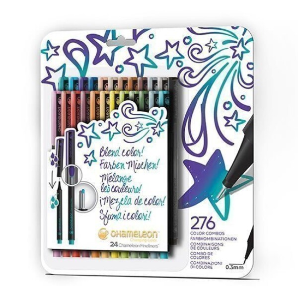 Set Chameleon Fineliner - detailní popisovače, 24ks - syté tóny