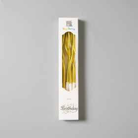 Dortové svíčky zakroucené metalické zlaté 6ks