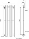 MEXEN - Aurora otopný žebřík/radiátor 1200 x 450 mm, 917 W, černý W212-1200-450-00-70