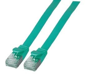EFB U/FTP Cat6A 3 m zelená / Plochý patch kabel / RJ-45 / PVC / 10Gbit/s (K5545GN.3)