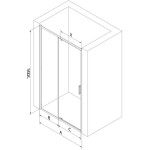 MEXEN - Exo sprchové dveře křídlové 150, transparent, zlatá 819-150-000-50-00