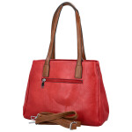 Trendy dámská koženková kabelka na rameno Remiga, červená