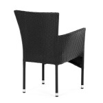 Židle zahradní, černý umělý ratan, kov, stohovatelná.
