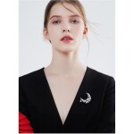 Vánoční brož Swarovski Elements Rosana - měsíc, Bílá/čirá