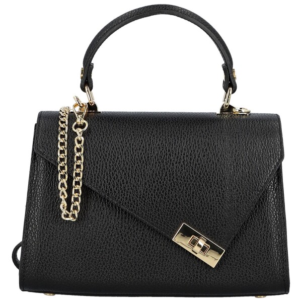 Elegantní dámská kožená kabelka do ruky Armina, černá