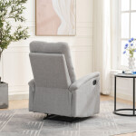Relaxační křeslo, manuální ovládání, světle šedá látka
